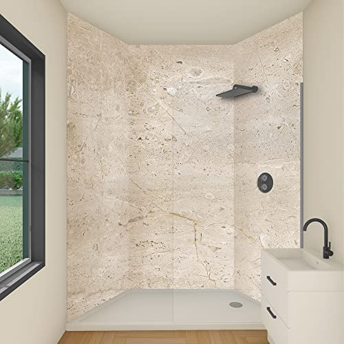yourplate Duschrückwände mit individueller Größe (3 Rückwände – Premium Nano Matt – st92) – Duschrückwand Alu mit Feuchtigkeitsschutz – Rückwand Dusche zur einfachen Montage