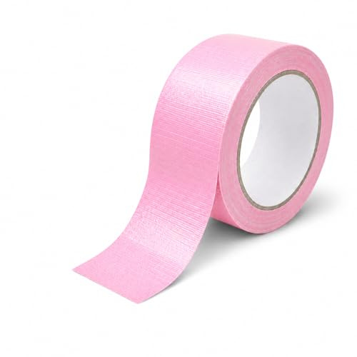 SARIMON Heavy Duty Black Duct Tape 48mm x 10m – Ultra Strong Waterproof Gaffer Tape, Super Sticky Industrial Strength Adhesive Cloth Tape for Repairs, DIY, Home & Outdoor Use (Single Roll) (Pink)