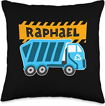 Waste Collector Dump Trash Recycling Lover Raphael Trash Truck for Kids Collector Ecologist Garbage Throw Pillow, 16x16, Multicolor