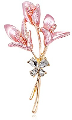 Lily Flower Brooch Pink Flower Brooch Pin Tulip Wedding Banquet Office Brooch Pin Jewelry Gift for Women