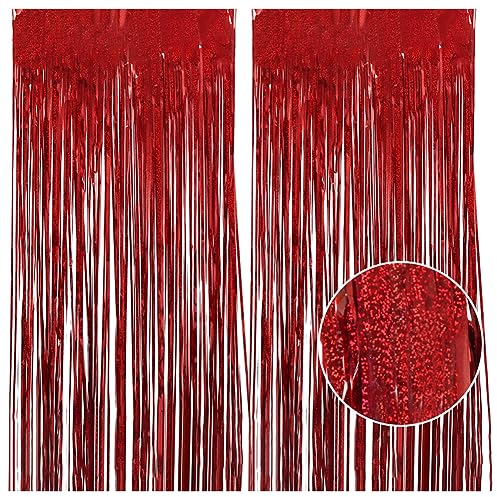 LICHENGTAI 2 cortinas de hilos de 100 x 250 cm para puerta, para puerta de caravana, separador de espacios, para bodas, fiestas, cumpleaños, Navidad, decoración del Mundial