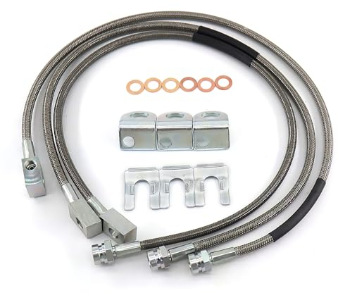 89715 Front and Rear Extended Stainless Brake Lines for Jeep Wrangler TJ YJ 87-06 / Jeep Cherokee XJ 84-01 4-6 Lift