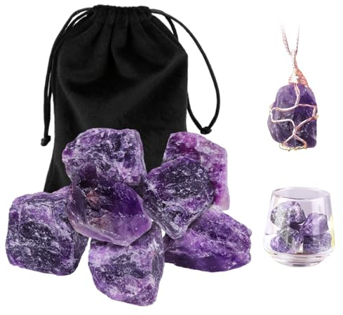 Amethyst Stein Echt, 200 Gramm Amethyst Steine Bulk Raw Stones, Natürliche Lebensquelle Amethyst Rohstein, Kristalle Heilsteine Amethyst für Aquarium Dekorative Fisch Tank Home DIY Schmuckherstellung