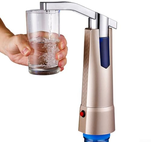 DAZZLEEX Electric Water Dispenser Pump Tap,Auto Sensor Drinking Bottle Water Pump Dispenser USB Rechargeable Wireless Fits Most Bottles(champagne)