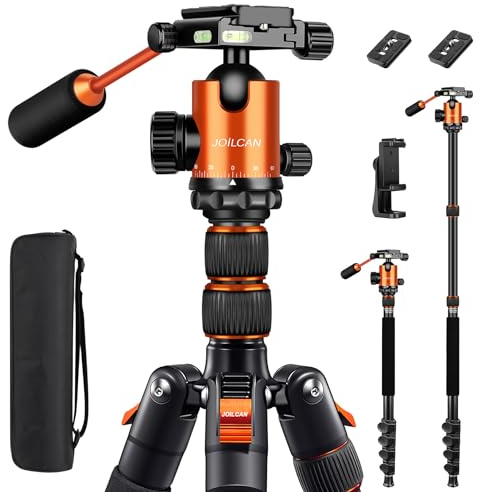 JOILCAN Camera Tripod, 83 Aluminum Tripods & Monopods with Metal Handle, Heavy Duty Tripod for DSLR Camera Lasers Binoculars Telescope Spotting Scope, Payload 35Lb
