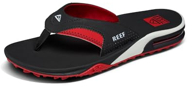 Reef Fanning Pregame Men's Flip Flops Black Red Water Friendly Sandals UK Size 9