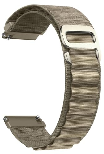 CeiBand Alpine Loop nylonarmband kompatibelt med 20 mm 22 mm, G-krok rostfritt stål metallspänne sport klockarmband män kvinnor ersättningsband för 20 mm 22 mm – (22 mm oliver)
