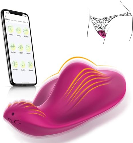 LYAMais Butterfly Vibrator für Klitoris Stimulation mit 9 Vibrationsmodi Vibration für Frauen Tragbares Höschen Vibrator Klitoris Vibrator mit APP Sexspielzeug Erotik Sex Toys für Sie Vibratoren Leise