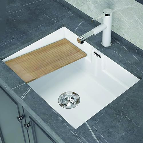 Cucina lavello completo，lavatoio ceramica，lavandino da esterno，lavello da incasso，Con lavatoio e rubinetto estraibile, adatto per bagni, cucine, esterni, bar, locali pubblici e camper(40 * 45cm)