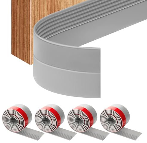 KATIMI 4 Stück Türdichtung Zugluftstopper 100cm, Selbstklebende Gummi-Dichtung für Schallschutz und Kälteschutz, Windstopper (Grau)