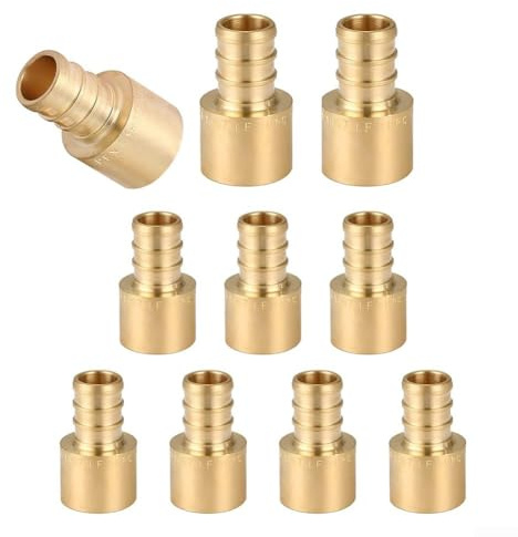 Zoegneer Brass PEX B Female Sweat Adapters Internal Welding Joints Lead-free Copper Pipe Fittings For Any Plumbing Task At Home Or Work(1/2inch 10pcs)