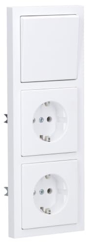 Busch-Jaeger future linear Steckdosen- & Wechselschalter Set 3-fach | 2× 20 EUC-884 SCHUKO Steckdose + 1× 2000/6 US Wechselschalter + 1786-884 Wippe + 1723-884K Rahmen