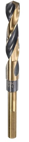 sourcing map Twist Drill Bit 14mm Dia High-Speed Steel 4341 Metric Drill Bits 5.9 Overall Length with Black & Gold Oxide Coating for Drilling Hard Metals, Stainless Steel, Alloy Steel