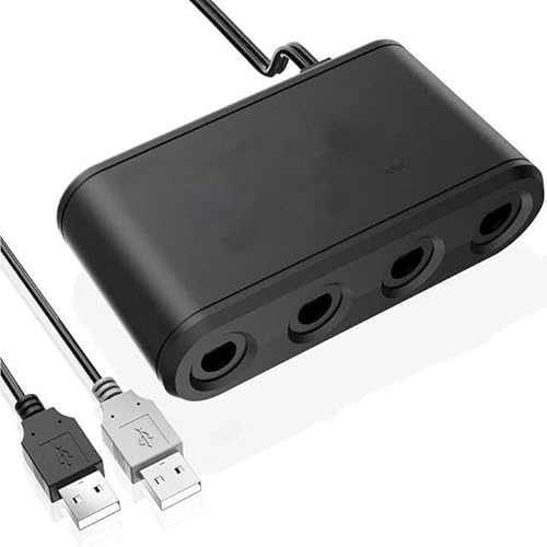 Gamer Gear Adaptateur 4 ports pour manettes GameCube - Compatible avec Switch, Wii U et PC, Plug-and-Play
