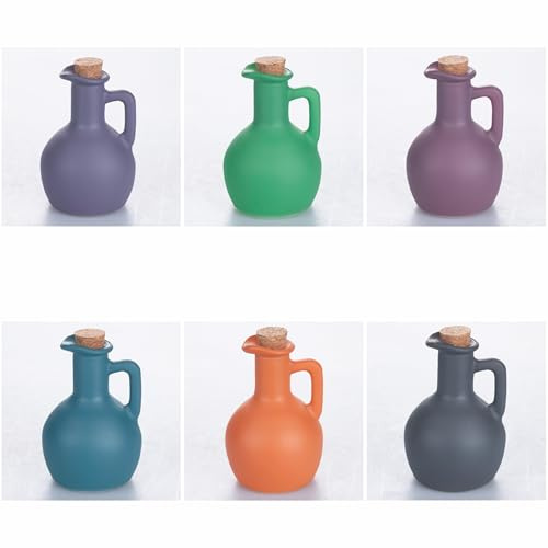 Villa d'Este Home Tivoli Lot de 6 amphore mini huilier 250 ml en verre bouchon en liège
