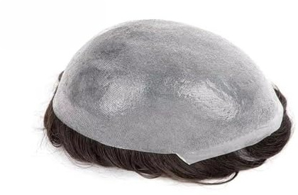 Peluquín para cabello de hombre Sistema de peluquín de cabello humano fino de 0,03 mm con base de PU y bucle en V for hombre. Peluquín invisible y transpirable para cabello de(5x7)