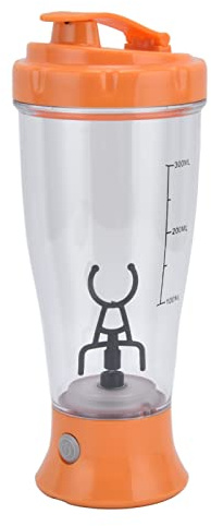 Gsycle Elektrische Mischtasse, 350 ml Kaffee Milch Shaktflasche Automatische Shaker Tasse Getränkmixer für Küche Herstellung von Milchkaffee und andere Getränke (Orange)