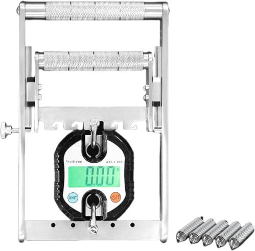 Dinamometro elettronico a mano, tester di forza di presa con livelli regolabili e contatore per fitness e riabilitazione