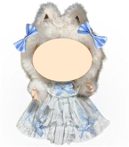 AYVRUOP Puppenkleidung,Bekleidung für 38 cm mokoko Plüsch,mokoko kleidung,Kleid mit Haarbändern und Schleife Haarspangen,DIY Kinder Geschenke(Blau)