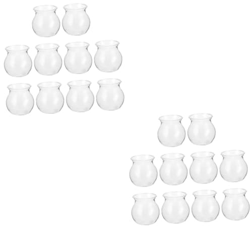 HANABASS 20 Piezas Transparente Macetas para Suculentas Jarrón Hidropónico Simple para Decoración de Oficina y Cuidado y Observación del Crecimiento