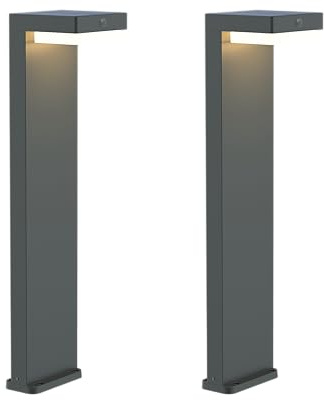 BOLD 2x LED Solar-Wegeleuchten mit PIR Bewegungssensor - Gun Grey