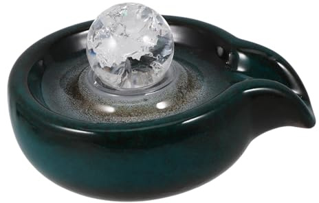Angoily Accessoire Décoratif De Fontaine Cascade Extérieure en Céramique Peacock Green Boule Cristal Pièce De Rechange pour Décor De Paysage Jardin Fontaine Cascade Extérieure Décoration Intérieure