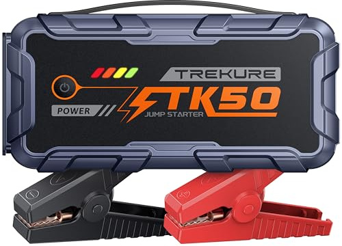 Booster Batterie Voiture 9000A 26800mAh, Démarreur Batterie Voiture(Tout Gaz ou 12L Diesel), 12V Booster Voiture Portatif avec 800 Lumens LED, 18W USB Charge Rapide, Étendu 8 Wag Câble, Poignée