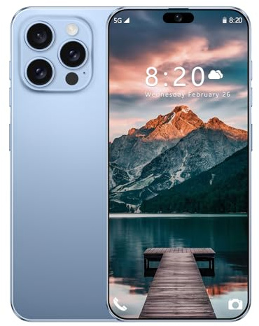 Smartphone I16 Pro Max 5G, 16Go RAM, 1To ROM, écran AMOLED 7,3 1440×3040, appareil photo Pro 108 Mpx (72 Mpx), batterie 8000 mAh, processeur Dimensity 9000 Deca Core, Android 14,Blue-7.3 Inch