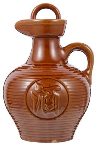 BESPORTBLE Decantatore Vino in Terracotta da 500 Ml Manico Brocca per Servire e Decantare Vino in Cucina e Soggiorno