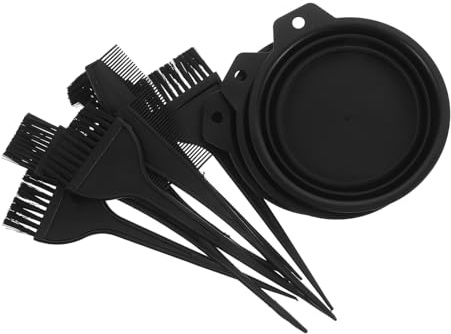 TIKODIDA Juego de 3 Herramientas para Teñir el Cabello Tazón Plegable Portátil Pincel y Peine Aplicador de Tinte para Uso Profesional y Doméstico Kit Ligero y Compacto para Mechas y