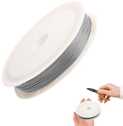Alambre de joyería – Alambre fino de acero inoxidable para manualidades | Cordón fino para encordar, suministro artístico, herramienta creativa para collares, decoraciones florales y proyectos de
