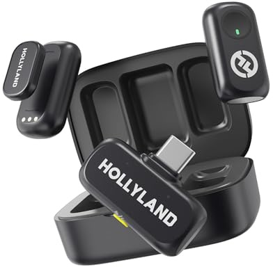 Micrófono inalámbrico HOLLYLAND LARK A1 Duo Gris Espacial con receptor USB-C + estuche de carga LARK-A1-Duo