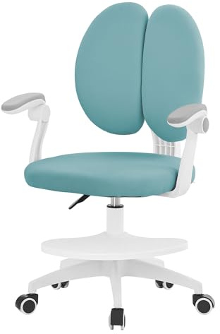 ML-Design Kinderschreibtischstuhl ergonomisch, 95-107 cm, Petrol, 360° Drehbarer Schreibtischstuhl Kinder, Höhenverstellbarer Jungendstuhl mit Rückenlehne & Armlehnen, Kinderstuhl für Jungen & Mädchen