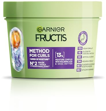 Garnier Fructis Method for Curls - Máscara para el cabello hidratante, 370 ml