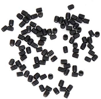 binifiMux 100pcs Black M2.5 x 3mm Hex Socket Grub Set Screws with Cup Point 12.9 Grade Alloy Steel