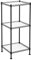 SONGMICS Scaffale da Bagno, Scaffale Portaoggetti in Metallo Robusto, Max Portata 60 kg, con 3 Pannelli in PP, 30 x 30 x 73 cm, Espandibile, per Spazio Stretto, Nero LGR103B01