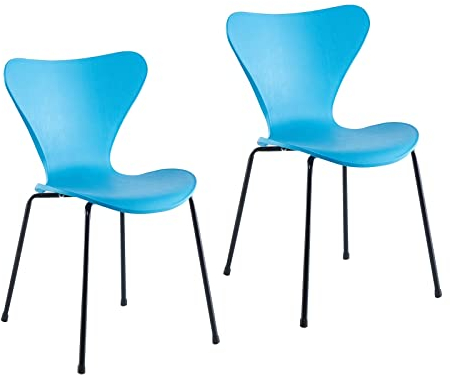 HTI living Esszimmerstuhl Rory 2er-Set Küchenstuhl Besucherstuhl Blau