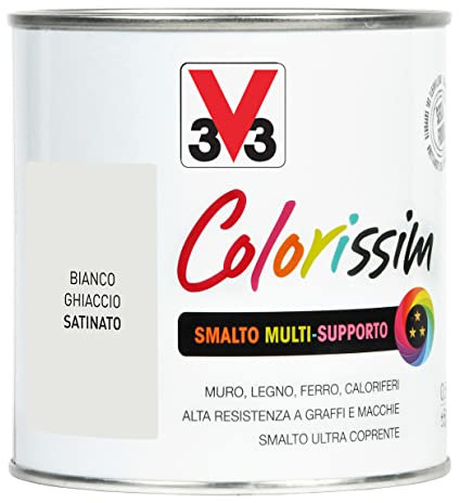 V33 Smalto Multisupporto Colorissim Bianco Ghiaccio 0.5 L