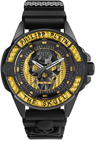 Philipp Plein Herren Quarz Analog Armbanduhr The $Kull Carbon Fiber
