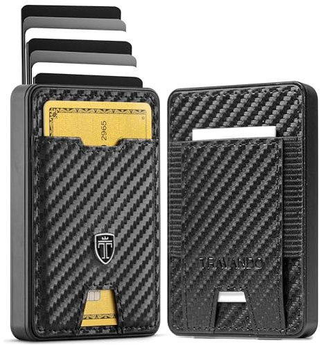 TRAVANDO Swype Slim Wallet for Men Metal RFID Blocking Mens Wallet Card Case (Carbon)
