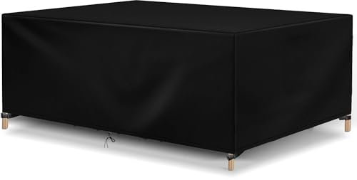 Outdoor Garden Furniture Covers Waterproof, 600D Garden Dining Table Cover, Rectangular Weatherproof Patio Furniture Covers, Table and Chair Set Covers for Rainy, Snowy and Sunny 200x60x71cm