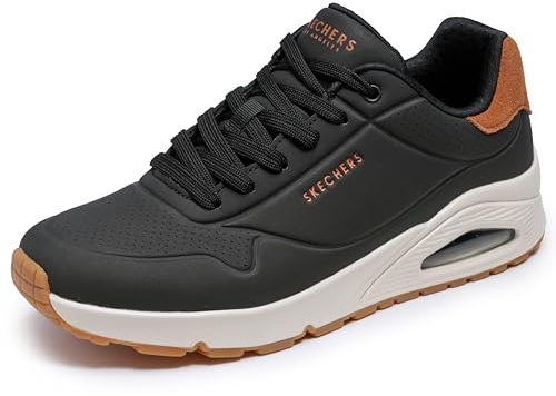 Skechers Uno Suited för män på AirSneaker, Svart Durabuck kastanj, 43 EU