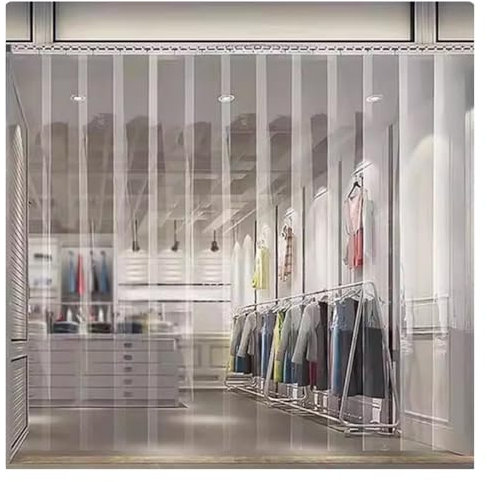 WXQTM Cortinas Puerta Transparentes Cortinas Puerta PVC Solapamiento 3cm 2mm Grosor Cortinas Exterior, para Tiendas Fábricas Garajes (1.5x2.2m)