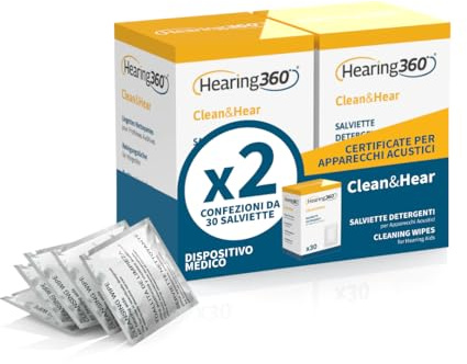Hearing360 Reinigungstücher für Hörgeräte, Hygiene-Tücher in Box (60)
