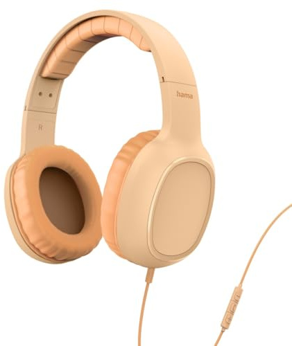 Hama Kopfhörer mit Kabel Fun C, On Ear (USB C Headset mit Mikrofon, einstellbares Kopfband, weiche Ohrpolster Sprachsteuerung, Multi Control, ideal für Schule, Freizeit, Home Office, Uni) Orange