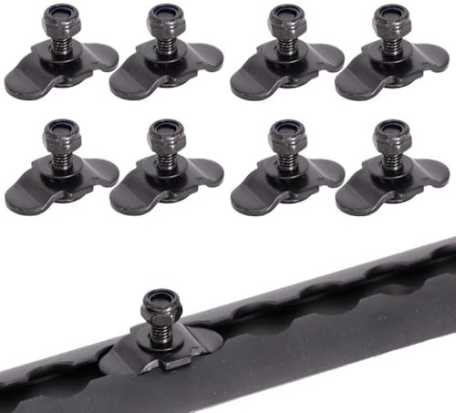 8x Schraubfitting Airlineschiene EDELSTAHL BLACK V2A M8x15 Endbeschlag für Zurrschienen Fitting Verschraubung Airline Schwarz