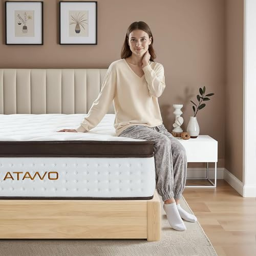 ATAWO Full Size Mattress 10 Inch, Hybrid Mattress Full with Memory Foam and Indivual Pocket Springs for Pressure Relief, Motion Isolation | CertiPUR-US Certified, Fiberglass-Free | 75 x 54