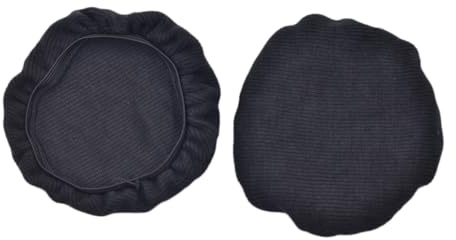 FESTFENDS 2 Pezzi Coperture Estensibili per Cuffie Nero Lavabili e Asciugatura Rapida per Padiglioni Auricolari Gaming con Diametro 6-8,5 Cm