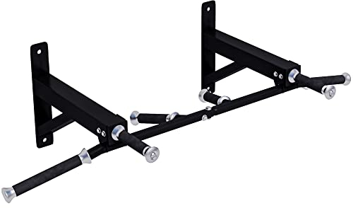 MAXXUS Klimmzugstange CHIN-UP PRO - Wandmontage, 124 x 35 x 61 cm, bis 150 kg, 6 gummierte Griffe, aus Stahl - Multigriff Pull Up Bar, Reckstange für Zuhause, Outdoor, Fitness, Crossfit, Training