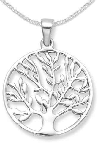 Heather Needham Sterling Silver Life Tree Yggdrasil Pendant on Silver chain - SIZE: 25mm. Life Tree necklace. Please choose chain length below 8097